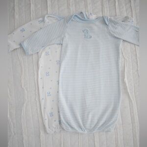 Little Me Light Blue Striped Sleep Sack with Puppy Embroidery